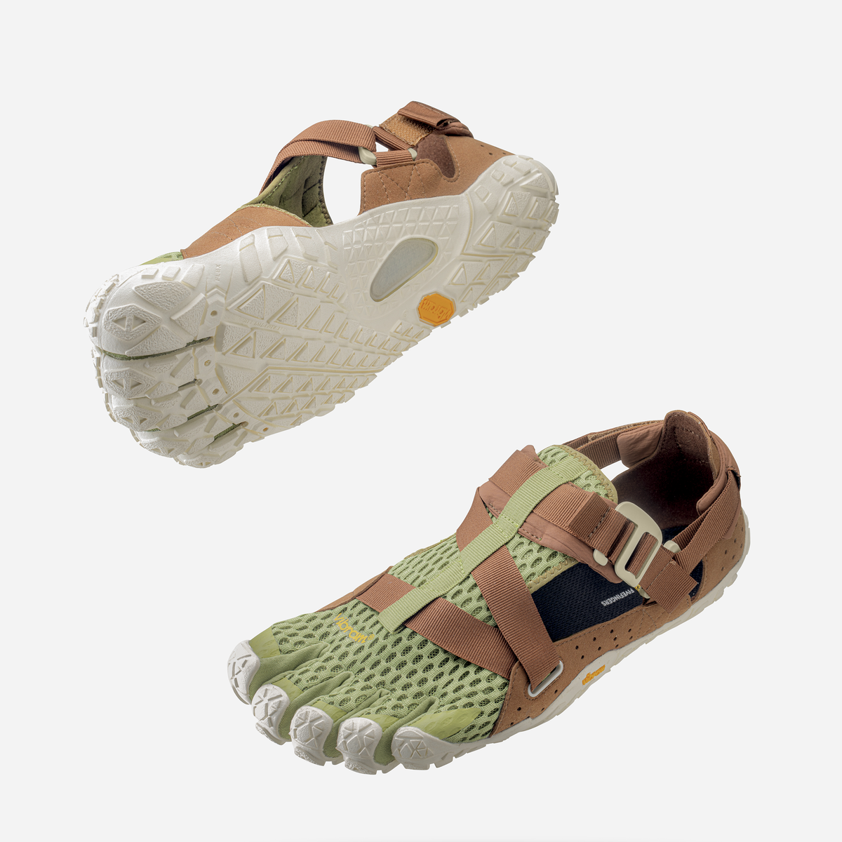Breezandal Men's Olive Green and Brown, several views of the model