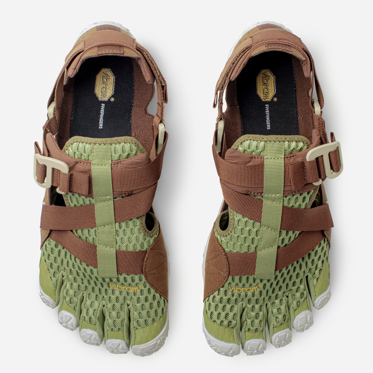 Breezandal Men's Olive Green and Brown, 5.7 mm Vibram Megagrip sole