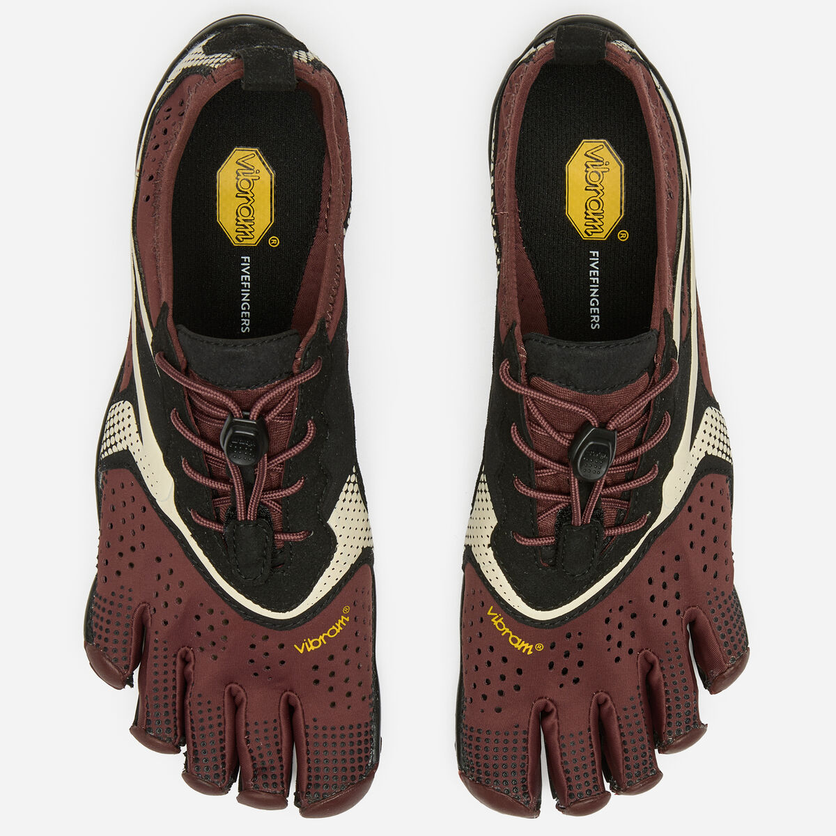 V-Run Brown, Ivory and Black, soft, perforated upper for maximum ventilation