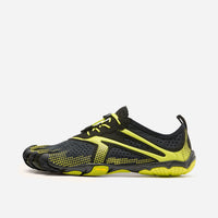 Vibram FiveFingers V-Run Black and Lemon Green, running shoe with separated toes