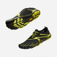 V-Run Black and Lemon Green, thin sole for proprioception