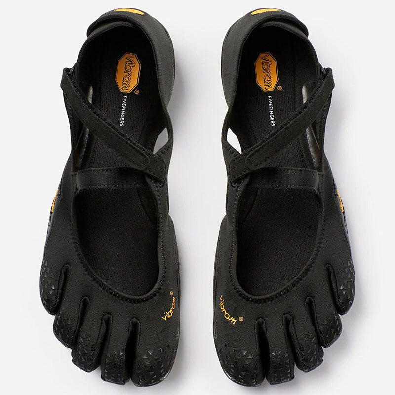 Vibram FiveFingers V-Soul Women's Black, five-toe ballet flat with crossover strap