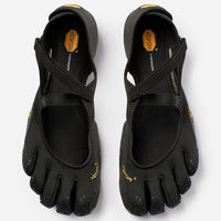 Vibram FiveFingers V-Soul Women's Black, five-toe ballet flat with crossover strap