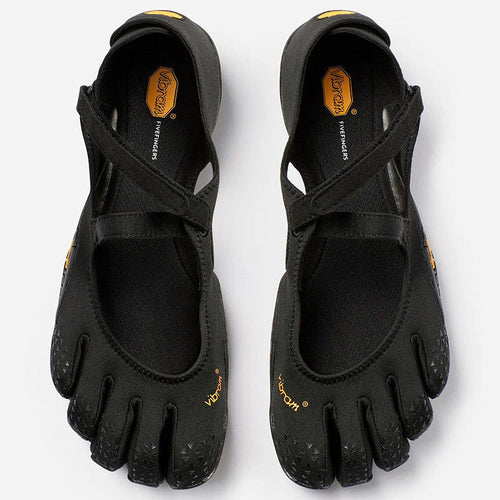 Vibram FiveFingers V-Soul Women's Black, five-toe ballet flat with crossover strap
